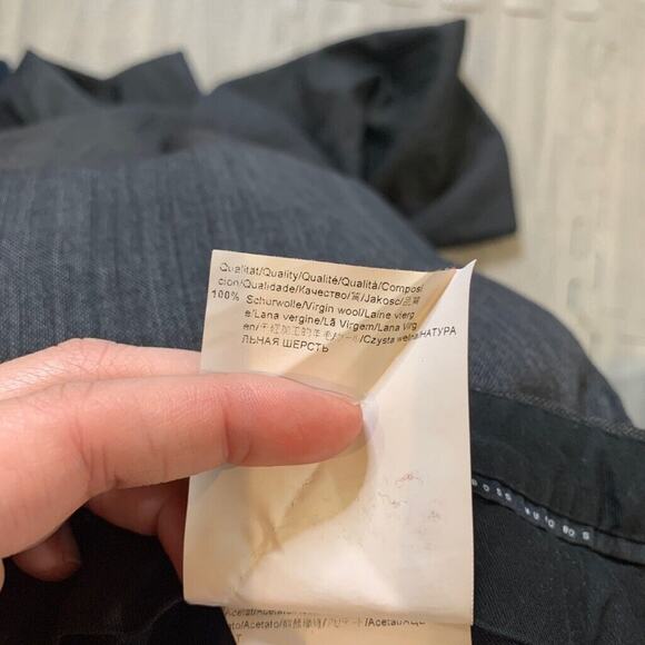 Hugo Boss Pants Mens 36 Grey Wool Flat Front Business Formal Dress Trousers - Picture 11 of 13